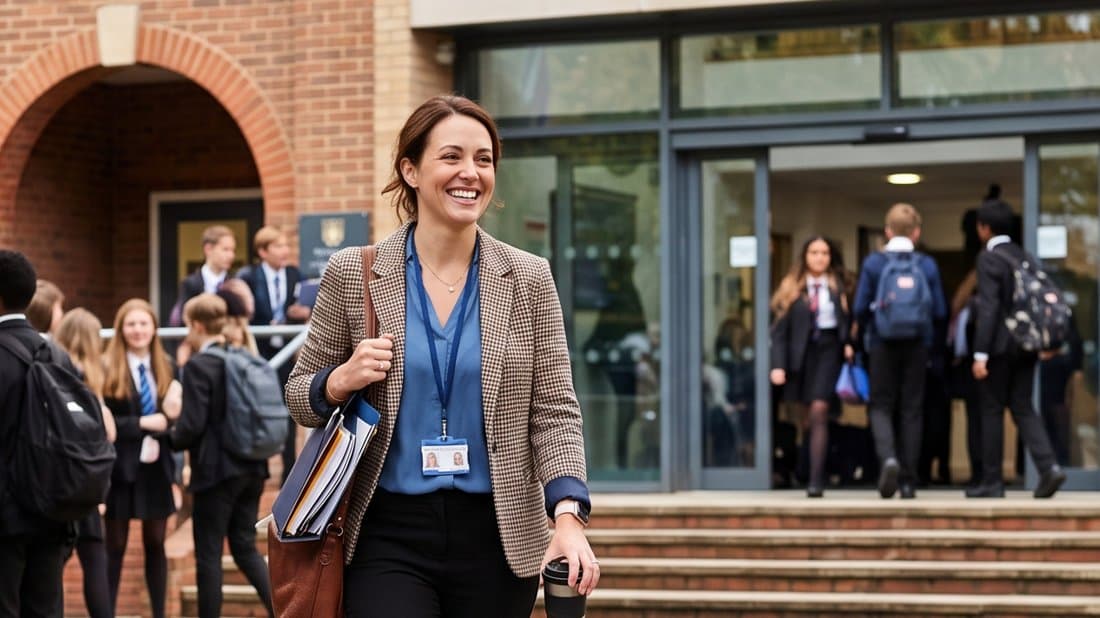 A teacher leaving school