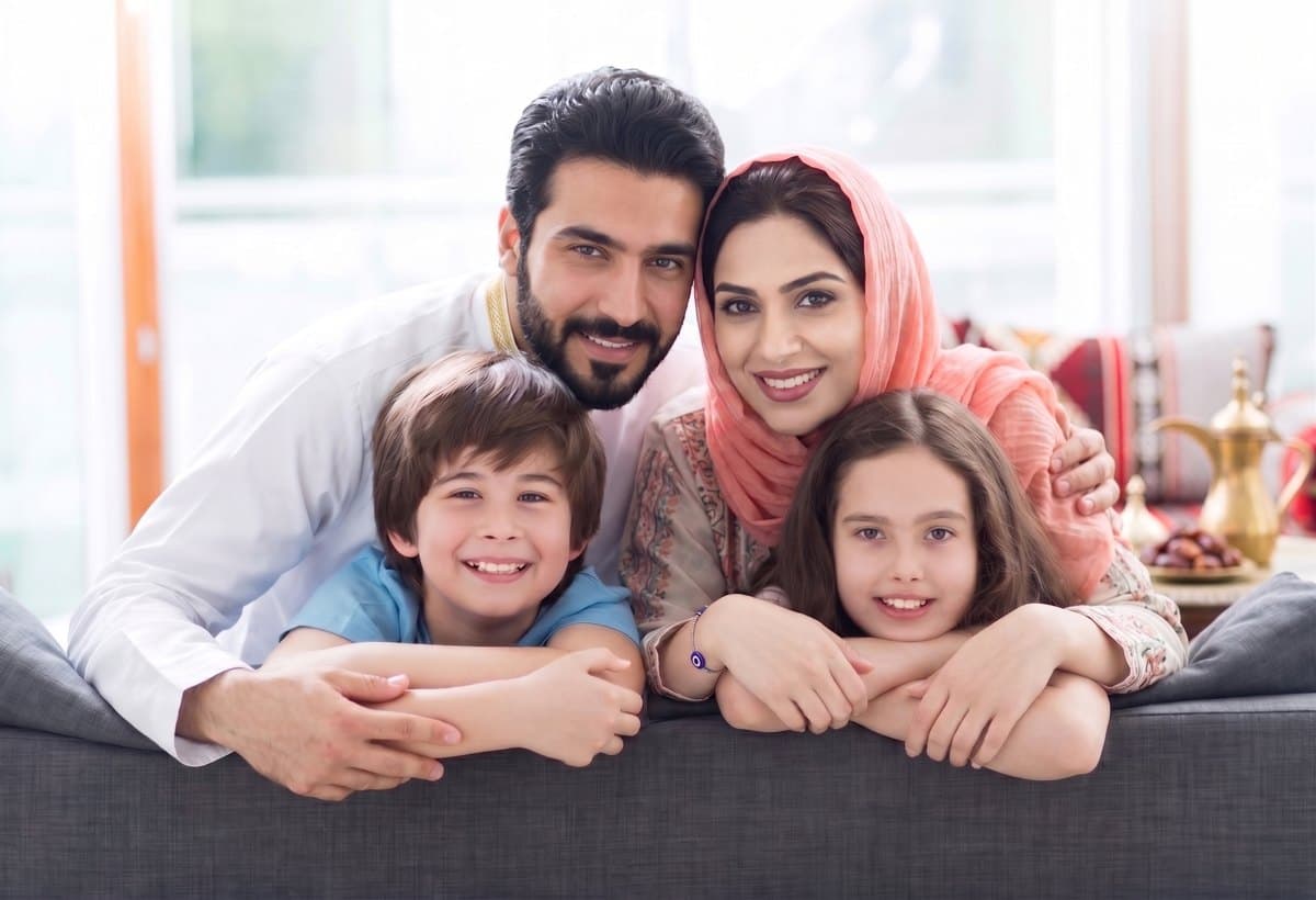 A family together at home